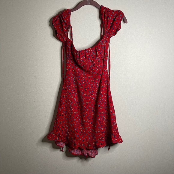 RED fashion nova dress with blueberries size small - Picture 1 of 6